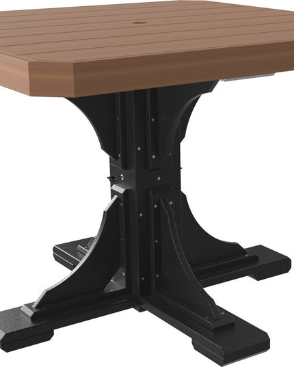 Poly 41" Square Table (Antique Mahogany & Black) Dining Height