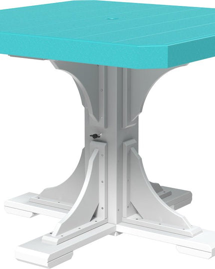 Poly 41" Square Table (Aruba Blue & White) Dining Height
