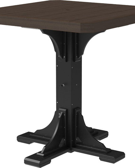Poly 41" Square Table (Brazilian Walnut & Black) Bar Height