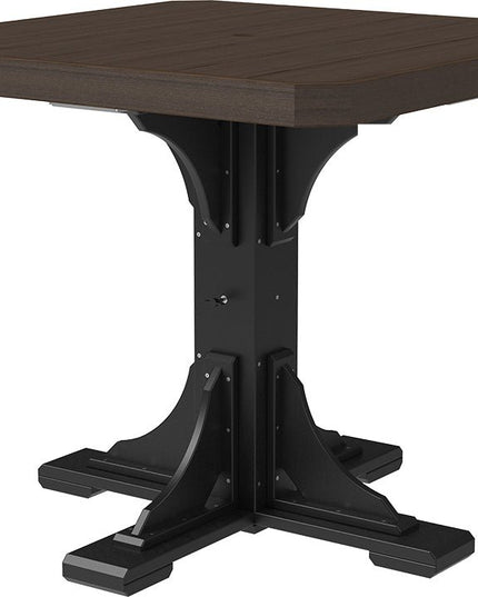 Poly 41" Square Table (Brazilian Walnut & Black) Dining Height