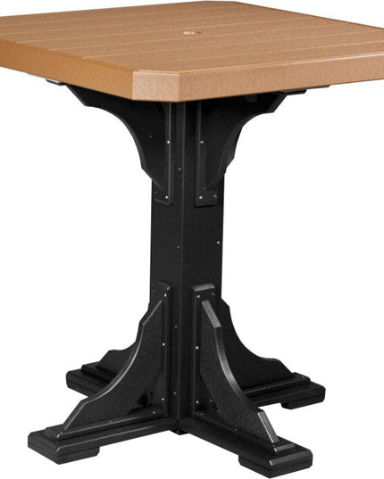 Poly 41" Square Table (Cedar & Black) Bar Height