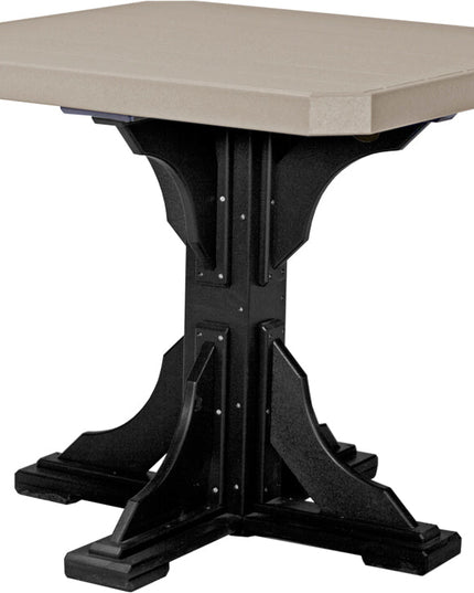 Poly 41" Square Table (Weatherwood & Black) Counter Height