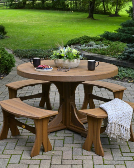 LuxCraft 4' Round Table in Antique Mahopgany