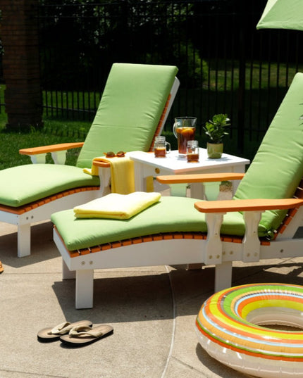 LuxCraft Lounge Cushion in Ginkgo featured on a Classic Lounge Chair