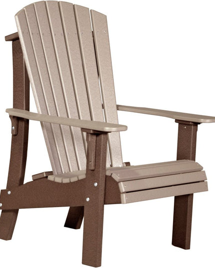 LuxCraft Royal Adirondack Chair Weatherwood & Chestnut Brown