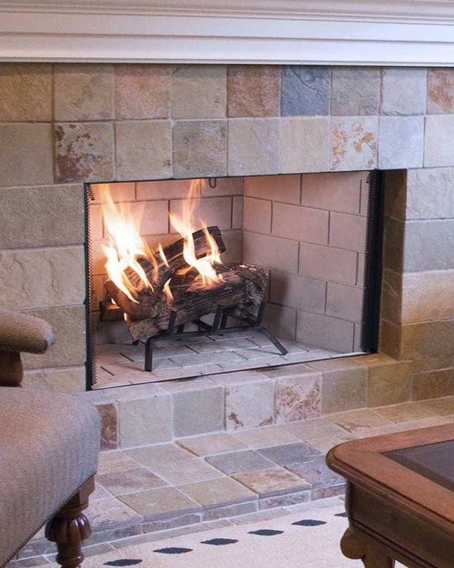 Superior 43-Inch Radiant Grey Stacked Wood Burning Fireplace