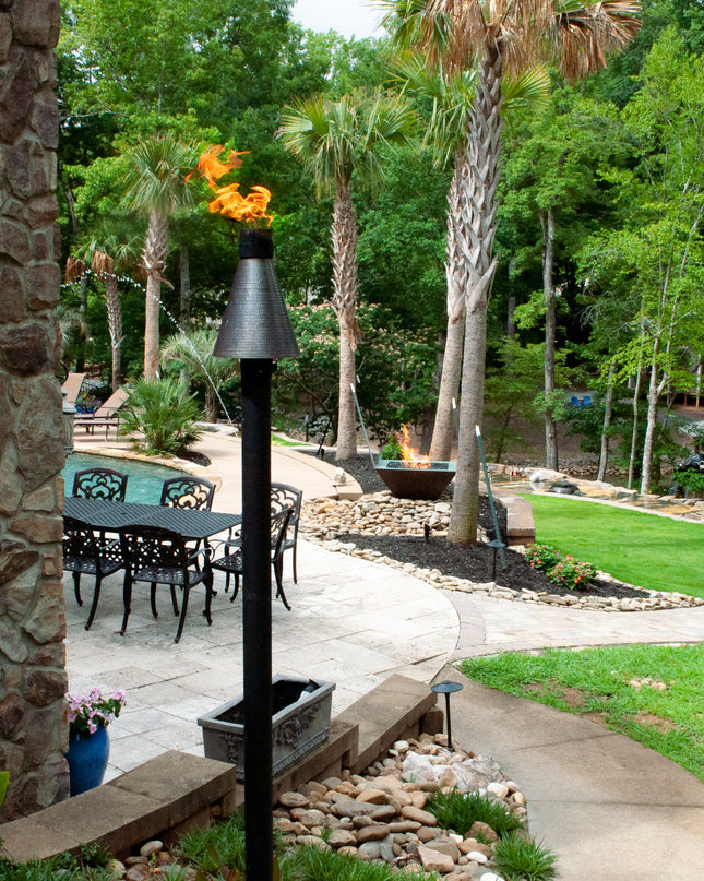 Stylish Black Outdoor TK Torch with Adjustable Flame