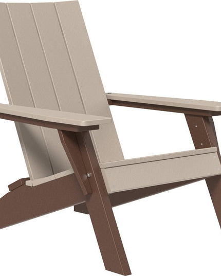 LuxCraft Urban Adirondack Chair Weatherwood & Chestnut Brown