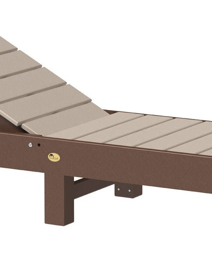 LuxCraft Urban Chaise Lounge Weatherwood & Chestnut Brown
