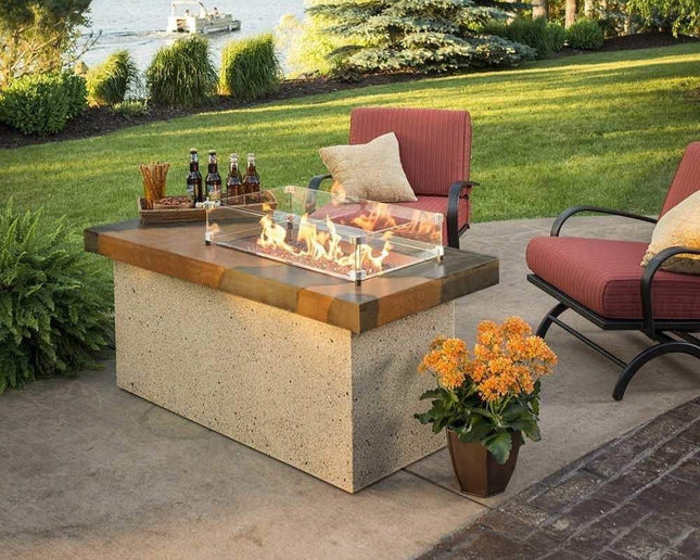 Outdoor Rectangular Glass Wind Guard for Burner, 28.5x15.5-Inch