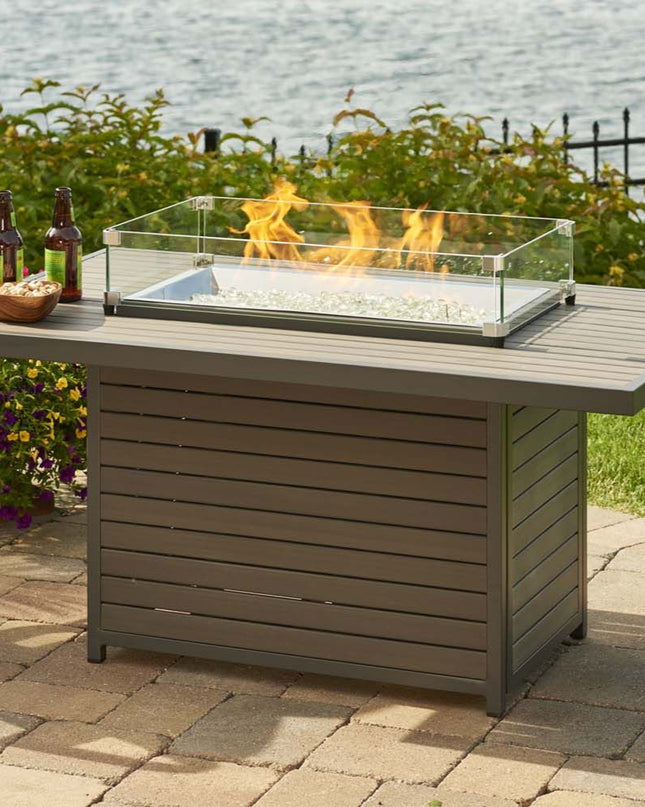 Stylish Brooks 30.75x50 Gas Fire Pit Table for Patios