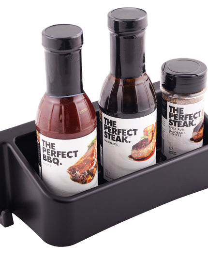 Convenient Grill Side Shelf Condiment Bin