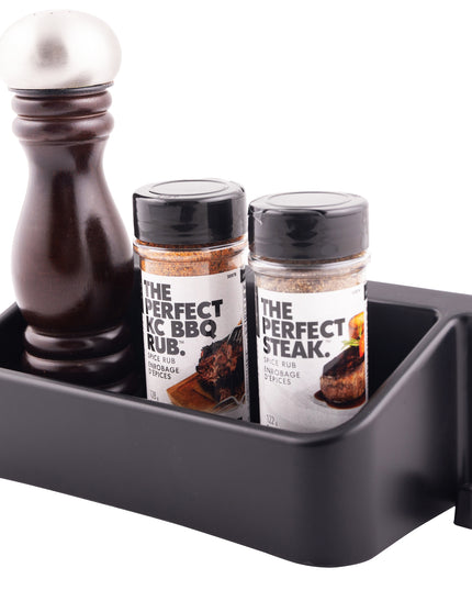 Convenient Grill Side Shelf Condiment Bin