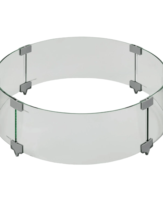 30" Round Glass Wind Guard for Fire Pit Protection