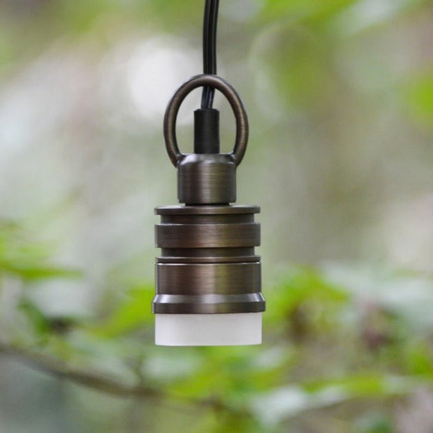 Lumien Durable Hanging Brass Light with Glass Shroud