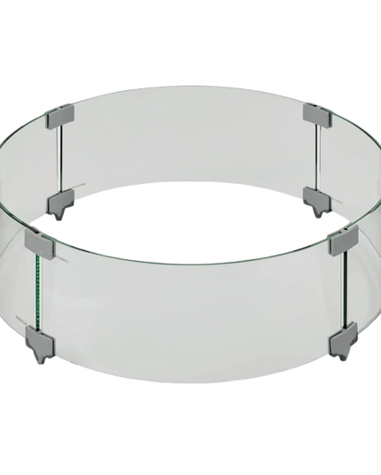 20" Round Glass Wind Guard for Fire Pit Protection