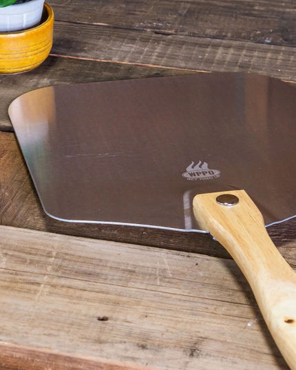 WPPO 12-Inch Aluminum Pizza Peel with Foldable Wooden Handle