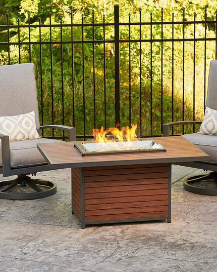 Modern Kenwood 50-Inch 30.75x50 Gas Fire Pit Table for Outdoors