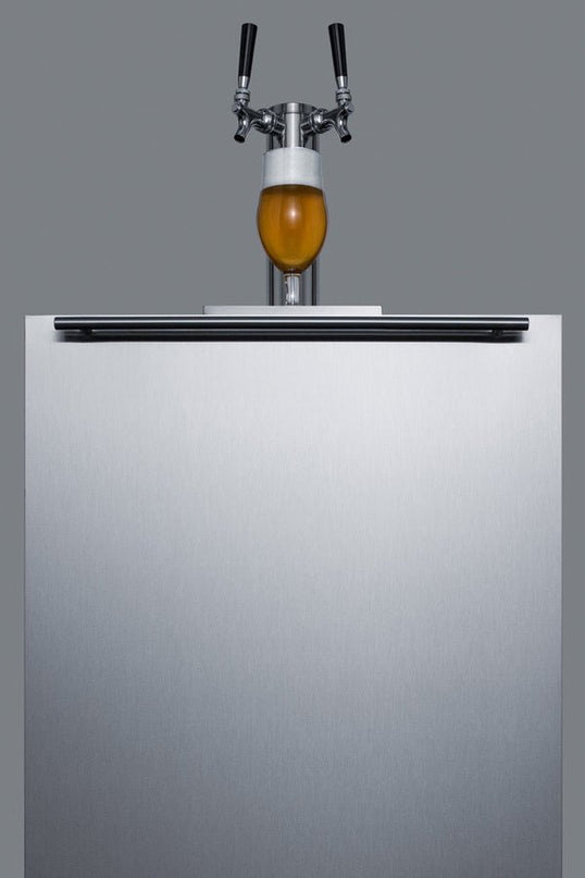 Wide Twin-Tap Stainless Steel Kegerator