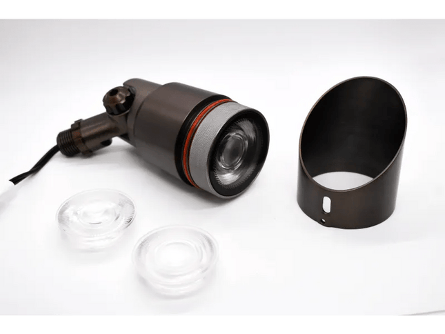 Lumien Antique Brass 5W Uplight with Interchangeable Beam Optics