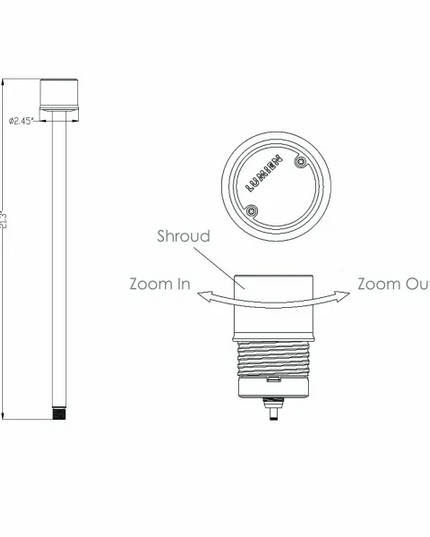 Lumien RGBWW Brass Path Light 7W with Adjustable Beam Spread