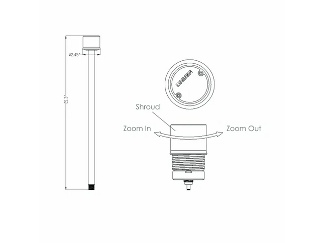 Lumien RGBWW Brass Path Light 7W with Adjustable Beam Spread