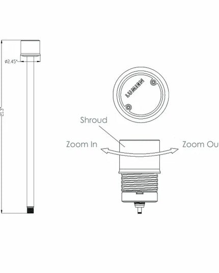 Lumien Adjustable Beam Brass Path Light Module 7W-245lm