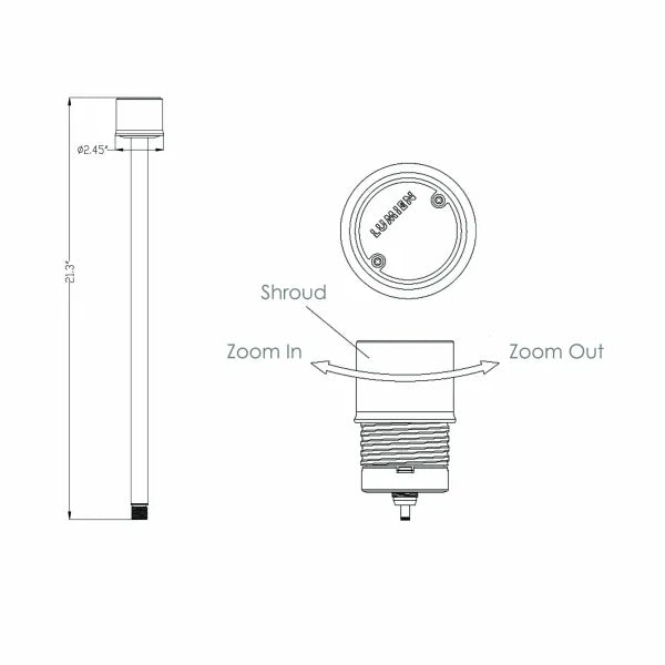 Lumien Adjustable Beam Brass Path Light Module 7W-245lm