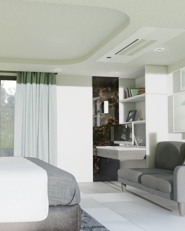 The MRCOOL® DIY® Series OuttaSight™ 18k BTU Ceiling Cassette provides efficient heating and cooling while remaining out of sight and discreet, making it a perfect fit for any space.