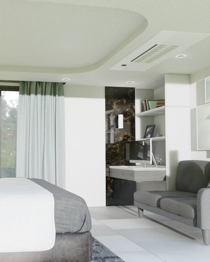 The MRCOOL® DIY® Series OuttaSight™ 9k BTU Ceiling Cassette is perfect for any space and provide discreet and out of sight heating and cooling.