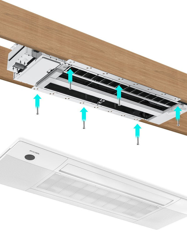 The MRCOOL® DIY® Series OuttaSight™ 18k BTU Ceiling Cassette provides efficient heating and cooling while remaining out of sight and discreet, making it a perfect fit for any space.