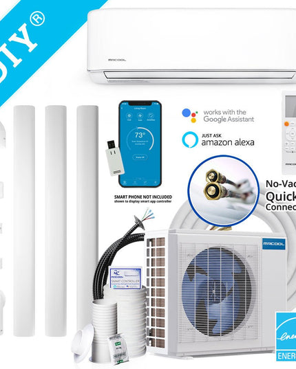 DIY 4th Generation E Star 18k BTU Ductless Mini-Split Heat Pump Complete System 208-230V/60Hz