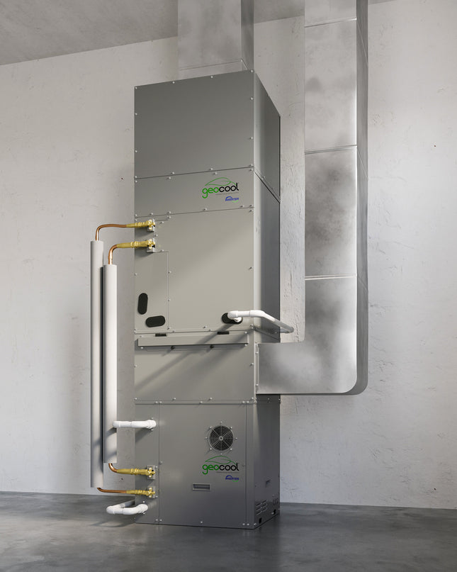 GeoCool Heat Pump Upflow - 60K BTU Vertical Two-Stage 230V 1-Phase 60Hz CuNi Coil Left Return