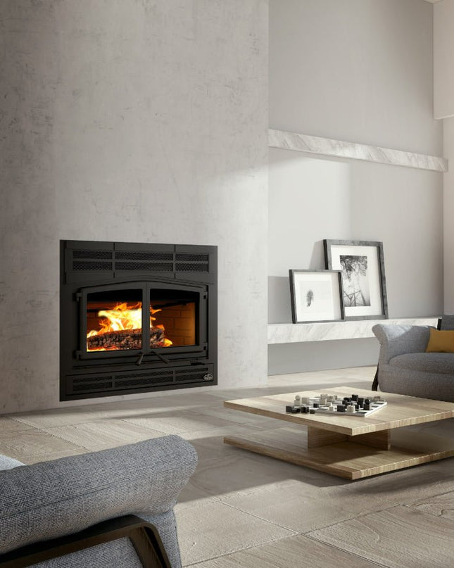 Osburn Horizon Wood Fireplace | 95,000 BTU | 1,000-2,800 sq ft | Prairie Style Faceplate