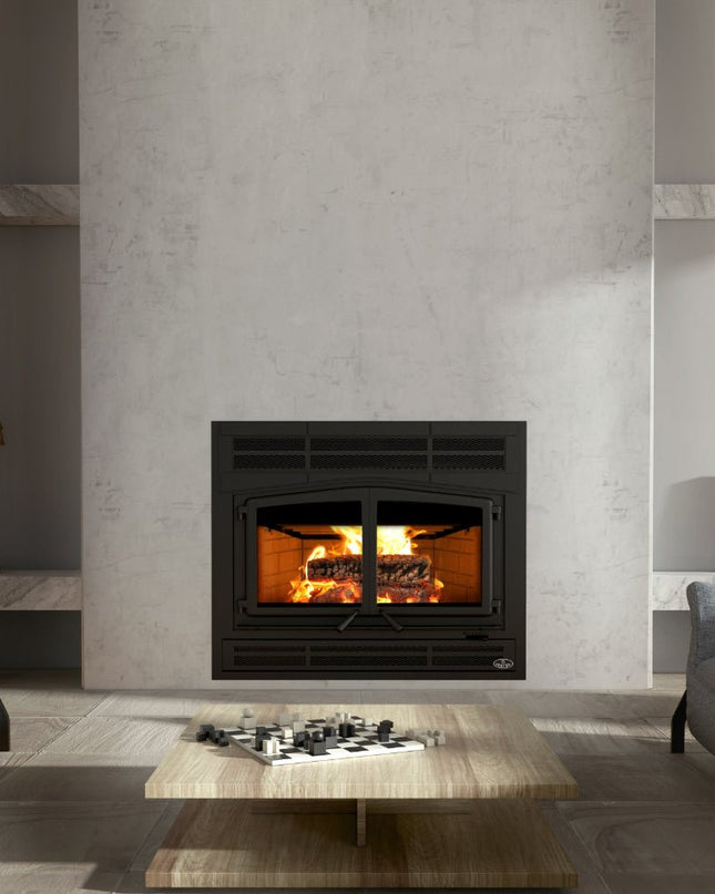 Osburn Horizon Wood Fireplace | 95,000 BTU | 1,000-2,800 sq ft | Prairie Style Faceplate