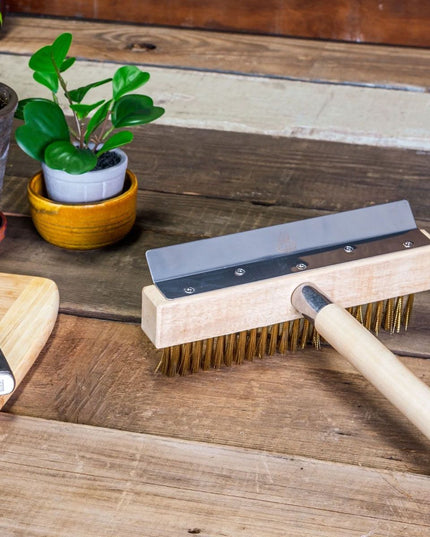 WPPO 47-Inch Pizza Oven Brush with Scraper Tool