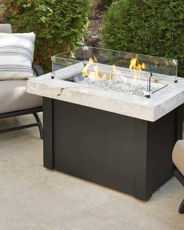 Outdoor Rectangular Glass Wind Guard for Burner, 28.5x15.5-Inch