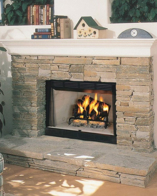 Superior 36-Inch White Stacked Radiant Wood Burning Fireplace