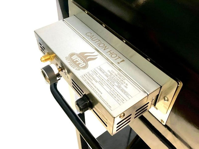 WPPO Dual Fueled 25-Inch Wood & Gas Fired Pizza Oven with Cart - Black