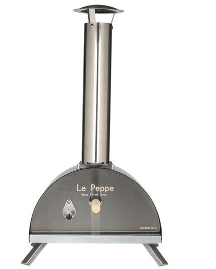 WPPO Le Peppe Portable Wood Fired Pizza Oven with Peel Black