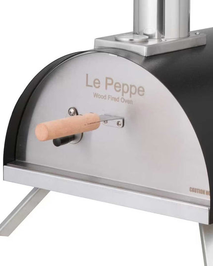 WPPO Le Peppe Portable Wood Fired Pizza Oven with Peel Black