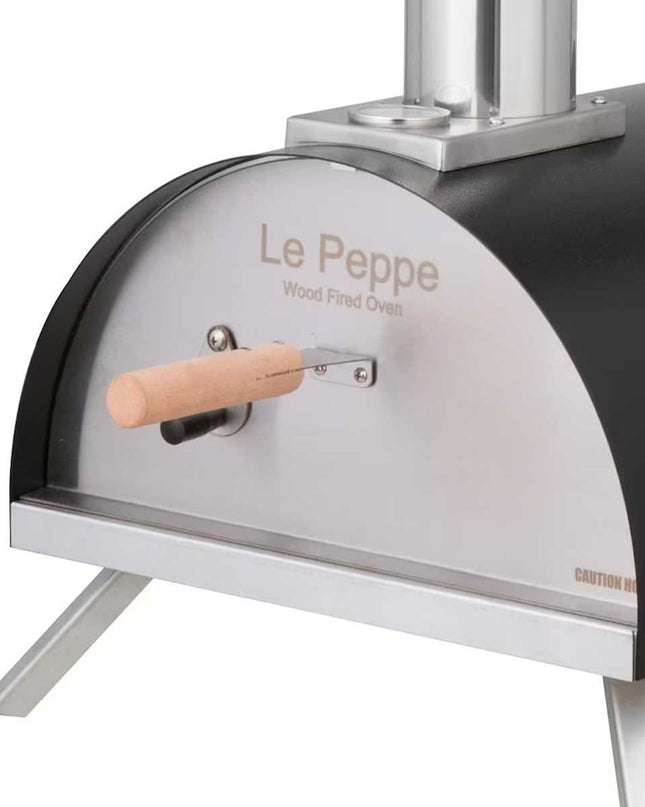 WPPO Le Peppe Portable Wood Fired Pizza Oven with Peel Black