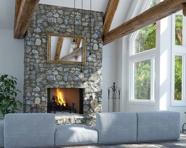 Superior 50-Inch White Herringbone Radiant Wood Burning Fireplace